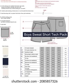 boys sweat short tech pack