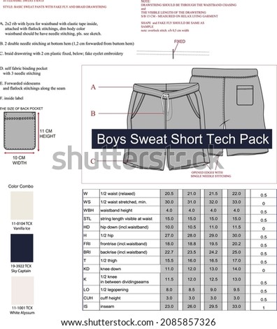 boys sweat short tech pack