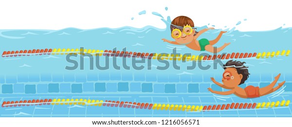 Boys swimming. Swimmers racing in the pool.\
Underwater view on the water of the pool. Billboard or branner\
design. Gaps fill your data to fill. Concept for web pages,\
schools,Special sports\
classes.\
