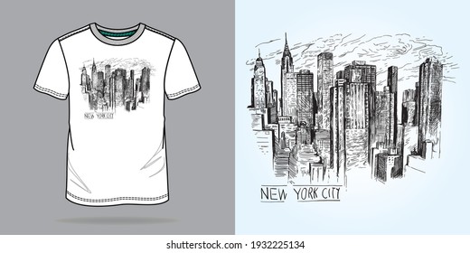 Boys t shirt Print Design New York City Logo