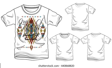 Boys T shirt templates /  native of geometric design