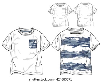 Boys T Shirt Templates / Vector Camouflage Pattern