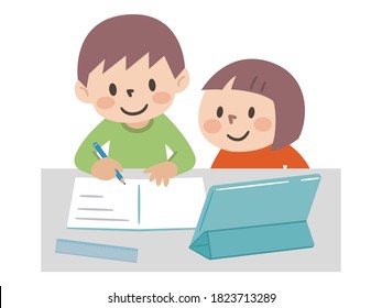 タブレット 日本人 子供 のイラスト素材 画像 ベクター画像 Shutterstock