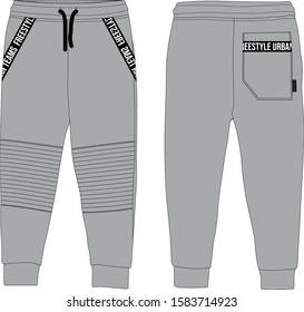 Boys Teenager Boys Sport Joggers Pants Bottom Wear Apparel Clothes Textile Design Template Lompas