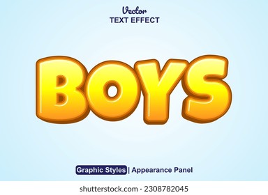efecto de texto masculino con estilo gráfico anaranjado y modificable.