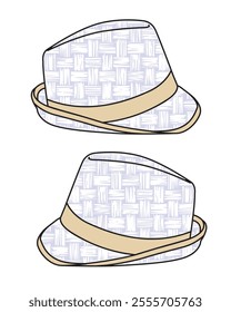 Boys trilby hat mockup template vector design.