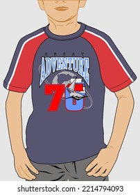 boys t-shirt design artwork for print.kids t-shirt design vector illustration
