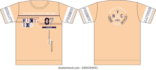 Boys T-shirt Front And Back Design Vector