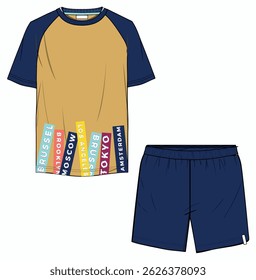 boys tshirt shorts set design. print designs, fashion and more