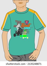 Boys t-shirt trendy and styles design vector.teenagers outfit