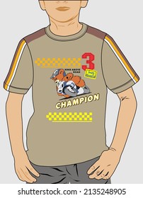 Boys t-shirt trendy and styles design vector.teenagers outfit