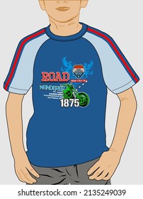 Boys t-shirt trendy and styles design vector.teenagers outfit