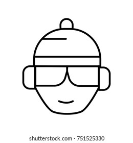 boys use snow caps icon outline