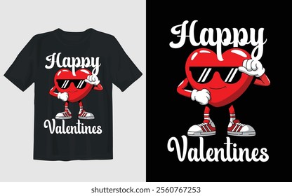 Boys valentines day shirt love dabbing heart design features a funny illustration of a heart wearing sunglasses and doing the dab dance, kids valentines day gifts. Valentines day gifts for kids.