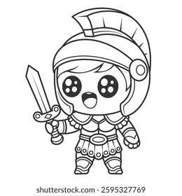 Boys are very excited to be gladiators with small swords, for coloring