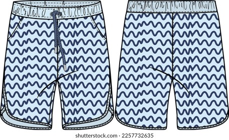 Boys Wear Shorts Sports and Casual Wear Vector Illustration