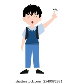 boys wearing school uniforms with many poses