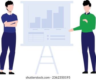 The boys are working on the presentation board.