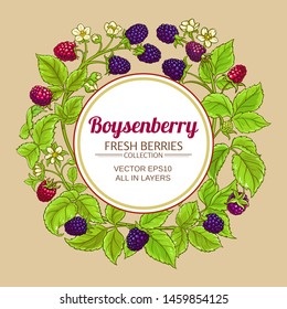 boysenberry vector frame on color background