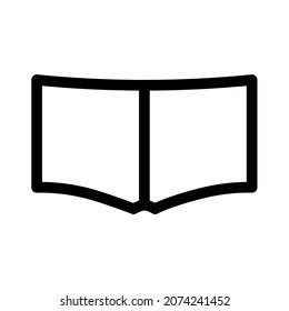 Icono de Boyshort sobre fondo blanco. Icono de la delgada línea de las bragas, signo de lencería y ropa interior. Gráficos vectoriales
