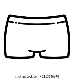 Boyshort Panties Flat Icon Isolated On White Background