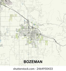 Bozeman, Montana, United States map poster art