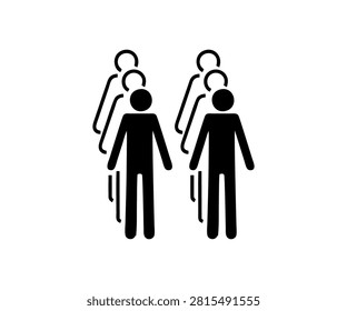 BP 004: Line up or queue in twos icon sign. Behaviour of the public vector design and illustration.
