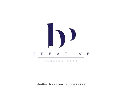 BP abstract minimalist letters Logo Monogram. It is a minimalist logo, this logo is made by combining two letters