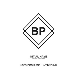 BP B P Initial logo letter with minimalist concept vector