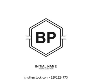 BP B P Initial logo letter with minimalist concept vector