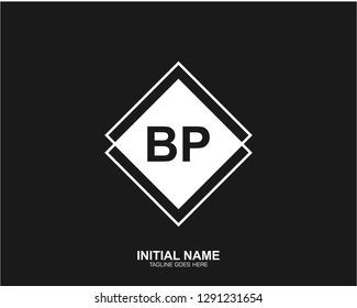 BP B P Initial logo letter with minimalist concept vector