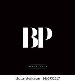 BP B P Logo Monogram with Black and White Colors