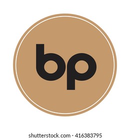 bp brown letters ,abstract background logo, design identity in circle, alphabet letter