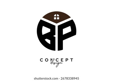 BP Creative Real Estate Monogram Logo Concept Design in Circle Shape