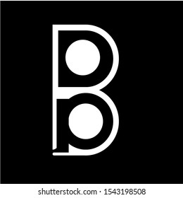 bp font logo design with black background in white font color - vector