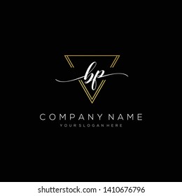 BP handwriting initial logo template vector.
