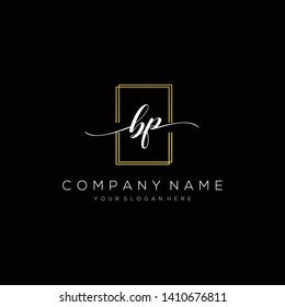 BP handwriting initial logo template vector.