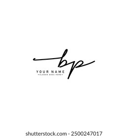 BP Handwritten Signature logo - Vector Logo Template for Beauty, Fashion and Photography Business