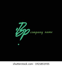 Bp initial handwriting beauty monogram