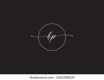 BP  initial handwriting letter logo design and monogram logo