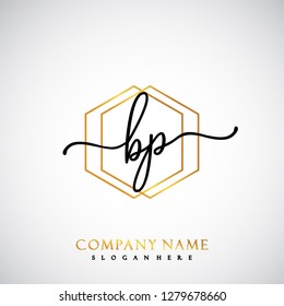 BP Initial Handwriting logo template vector