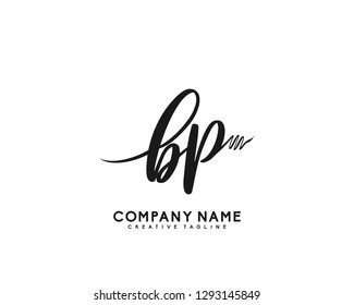 BP Initial Handwriting Logo Template Vector