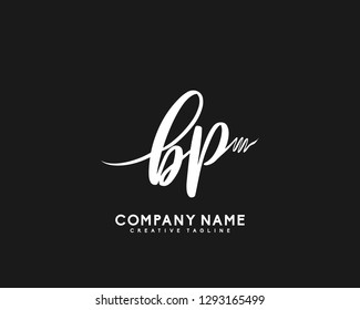 BP Initial Handwriting Logo Template Vector