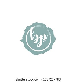 BP  Initial Handwriting logo template vector