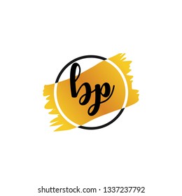 BP  Initial Handwriting logo template vector