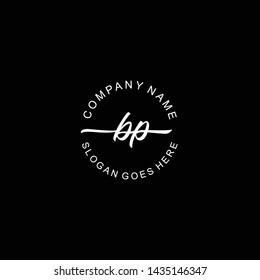 BP Initial handwriting logo template vector
