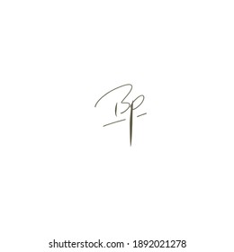 Logo manuscrito inicial de BP para la identidad
