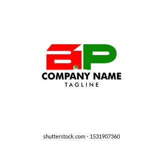 BP initial letter logo design template vector for golf company