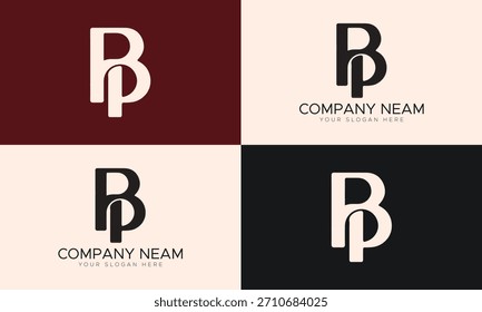 BP Ilustración vectorial inicial del diseño del logotipo de la letra para la pareja, la boda, y el negocio