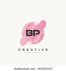 BP Letra inicial elementos de diseño de iconos con el logotipo de la letra inicial con el arte colorido de la onda.
